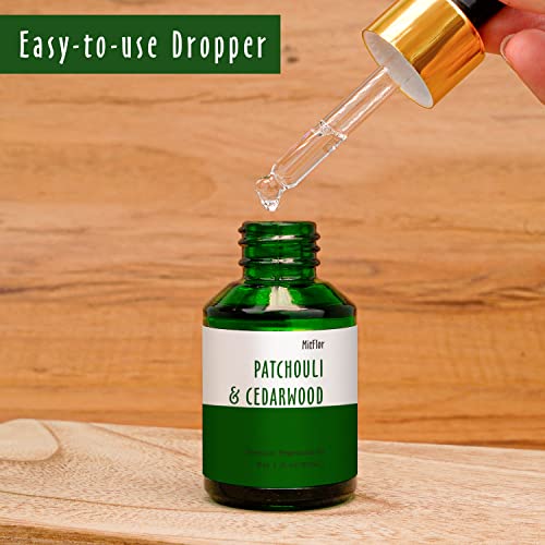Image of Patchouli & Cedarwood Fragrance Oil, MitFlor Single Scented Oil, Premium Grade Fragrance Oil for Soap & Candle Making, Large Size Aromatherapy Oil, Woody and Forest Scent, Home Fragrance, 30ml