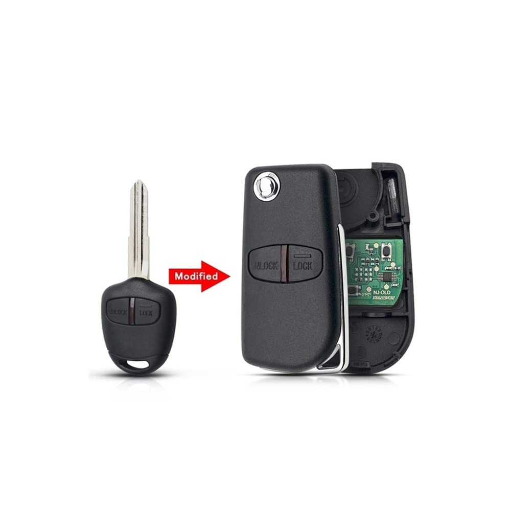 Modifizierter 433 MHz ID46 Chip Fob Auto-Fernbedienungsschlüssel 2/3 Tasten passend für Mitsubishi Lancer Outlander Shogun Pajero Blade (Farbe: Modell 1 Funkschlüssel)