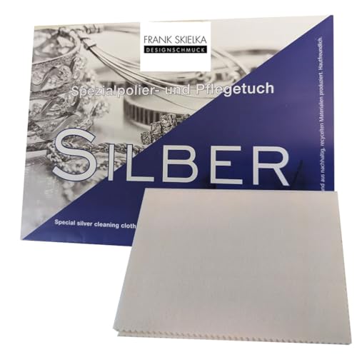 Silberputztuch zur Schmuckreinigung – Silberpflege-Tuch mit Anlaufschutz – Poliertuch für Silber, Schmuck, Besteck & Münzen – Made in Germany – Wiederverwendbar & fusselfrei