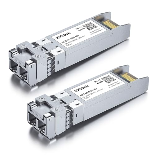 Image of 10Gtek 25G SFP28 SFP+ SR Transceiver, 25GBase-SR Duplex LC MMF Optical Module for Mellanox MMA2P00-AS, 850nm, DDM, up to 100m, Pack of 2