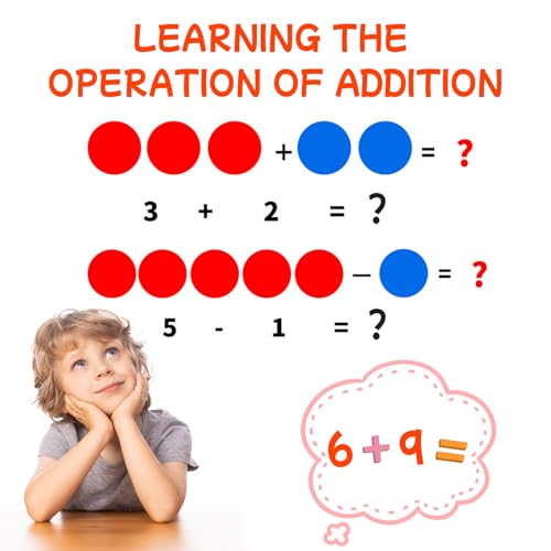 SZSMW 100 WendepläTtchen Rot Blau - RechenpläTtchen Grundschule - PläTtchen Mathe - Perfekt Zum Addieren, Subtrahieren,Sortieren, Als Unterrichts- Oder Heimunterrichtshilfe, Wird Mit Box Geliefert