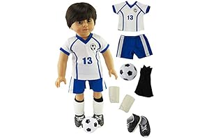 18-Inch 'Mason The Soccer Super Star' American Boy Doll with Short Brunette Hair