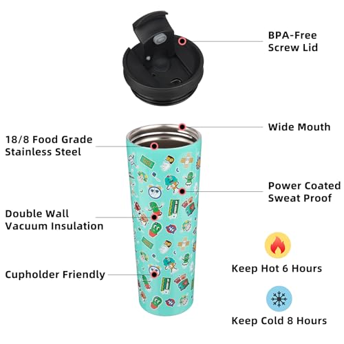Image of BJPKPK 30 oz Coffee Tumbler with Straw, Insulated Stainless Steel Cup