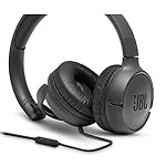 JBL Tune 500 - Wired on-ear headphones, JBL Pure Bass Sound, 1-button remote/mic, Tangle-free flat cable, Lightweight and foldable design, Ask Siri or Google Now (Black) - Image 5