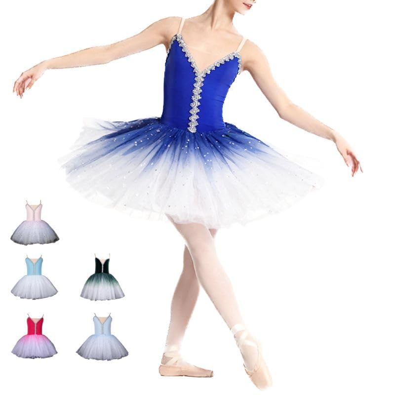 Vestito tutù Saggio Danza Degas Medio Bambina Ragazza Ballet Tutu Dress DANC275 (IT, Testo, L, Blu)