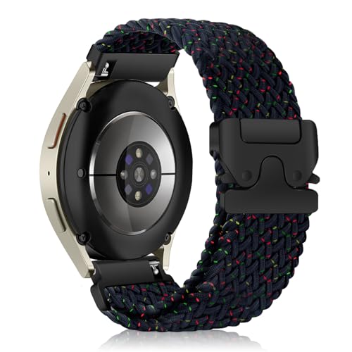 #rémunéré #Amazon<br>20mm Nylon Bracelet pour Samsung Galaxy Watch 7/6/5/4 (40mm 44mm)/FE/6 Classic (43mm 47mm)/5 Pro 45mm Sport Tressé Bracelets pour Samsung Galaxy Watch 42mm/Active 2 (40mm 44mm) - Bleu éToilé