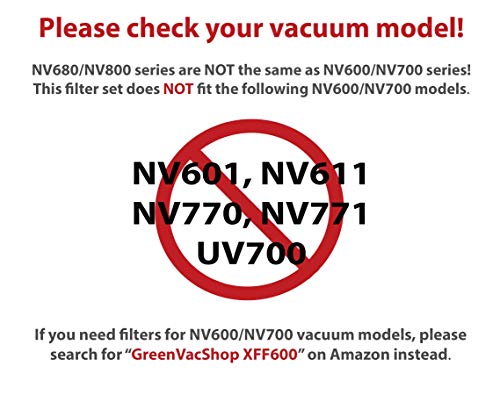 Greenvacshop 4 Foam + 4 Felt + 2 Hepa Replacement Filter Set For Shark Rotator Duoclean Powered Lift Away Speed Vacuum Nv680, Nv681, Nv682, Nv683, Nv800, Nv801, Nv803, Uv810, Filters Xff680 Xhf680 #TOP2