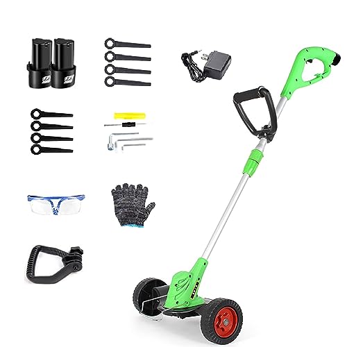 Venta de cortadoras de césped eléctricas. Cortadora de césped Manual, batería de 3000 mA, 2 Estilos de Cuchillas, cortadora de césped inalámbrica Recargable con Rodillos.