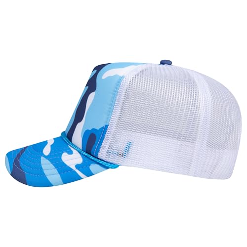 Image of OTTO Polyester Foam Front 5 Panel High Crown Mesh Back Trucker Hats in 97, Bulk, Wholesale