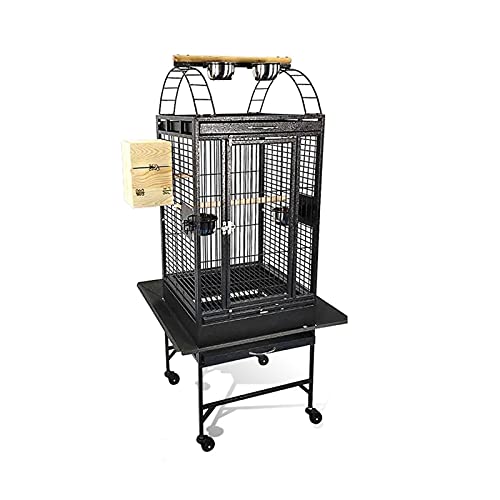 Jaula de Vuelo para Loro Grande, Guacamayo, Canario, pinzón, Jaula de Metal para cría de pájaros, Jaula para pájaros de Color Negro de vena