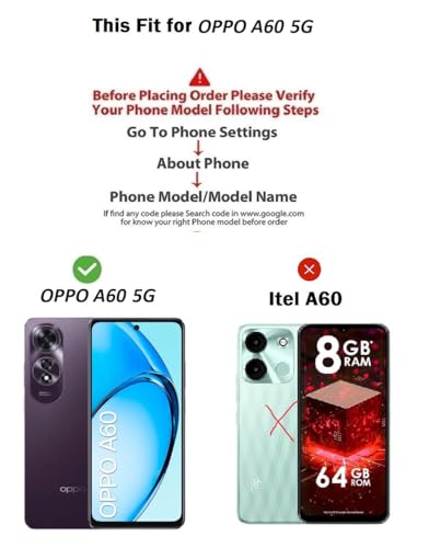 Image of COVERBLACK Soft Rubber Silicon Clear Back Cover Compatible Model for Oppo A60 5G - Transparent