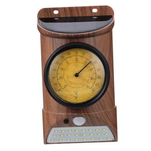 TOYANDONA Solar Außenwandlampe Mit Thermometer Und Sensor Und Robust Für Garten Terrasse Veranda Automatisches Ausschalten Nachts TOYANDONA Solar Außenwandlampe Mit Thermometer Und Sensor Und Robust Für Garten Terrasse Veranda Automatisches Ausschalten Nachts