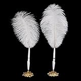 ダチョウフェザークイールサインペンメタルホルダーウェディングペンセット白い