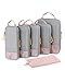 BAGSMART Compression Packing Cubes for Travel, Lightweight Luggage Organizer Bags, Durable Space Saver Bags Travel Essentials, 6 Set