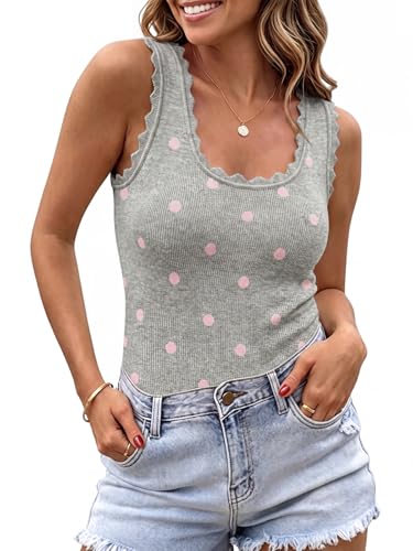 Image of Saodimallsu Womens Ribbed Knit Tank Top Summer Sleeveless Square Neck Casual Basic Slimming Sweater Vest Tops