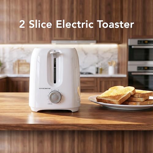 image for OVENTE Electric 2 Slice Toaster Machine with 6-Shade Browning Selector