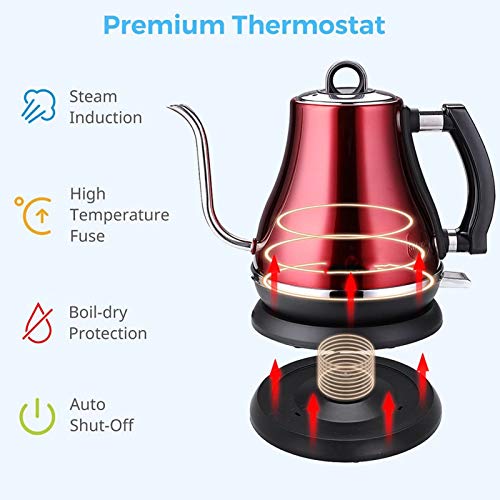 Tetera eléctrica 1,2L acero inoxidable 1500W color plateado miniatura 4