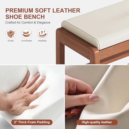 PETKABOO-Shoe-Bench-Storage-Rubberwood-with-Leather-Cushion-394-Waterproof-Easy-to-Clean-550LBS-Organizer-Shoe-Rack-for-Entryway-Hallway-Mudroom-Front-Door