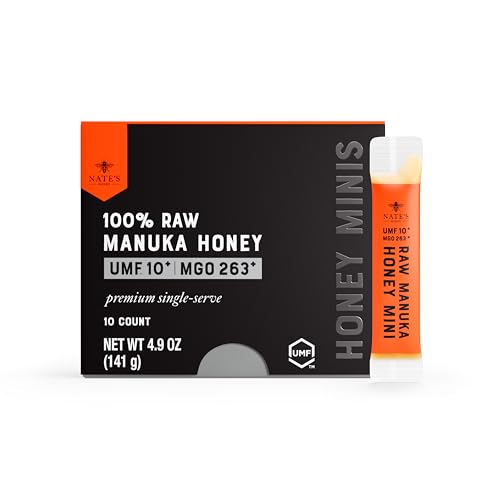 Nate's Manuka Honey Minis - 10 Count Single-serve, Pure Manuka