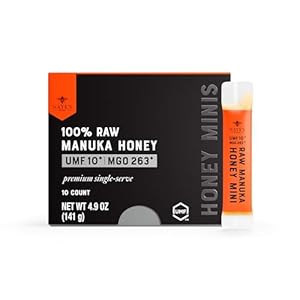 Nate’s Manuka Honey Minis – 10 Count Single-serve, Pure Manuka Honey – MGO 263+ | UMF Certified 10+ Single-Serve Packets for On-the-Go Daily Wellness