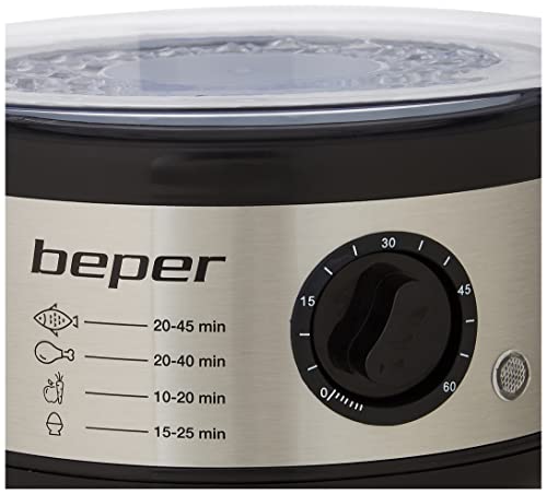 BEPER-BC261-Vaporera-multicocina-5-litros-500-W-PPAcero-Inoxidable-Blanco