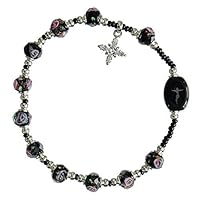 Algopix Similar Product 8 - Murano Glass Plum Swirl 8mm Rosary