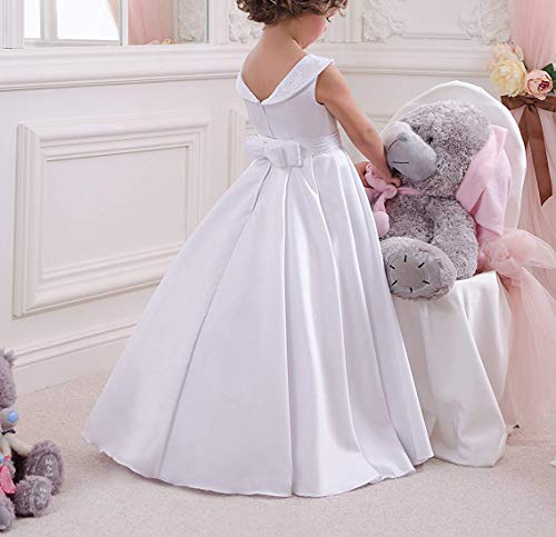 Adela Lace Appliques Flower Girl Dresses for Wedding Long Sleeves Girls First Communion Pageant Party Gowns AR0533