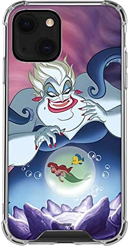 Skinit Clear Phone Case Compatible with iPhone 13 - Officially Licensed Disney Villains Ursula Ariel and Flounder Design