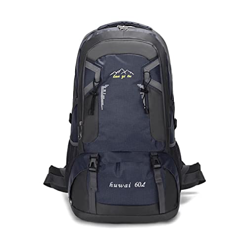 UIKEEYUIS Sac à Dos 60L Randonnée en Plein air Randonnée de Grande capacité Rucksacks Escalader Camper Pack Chasse Pêche Pêche Portable Sac Poids léger, Bleu foncé Cover