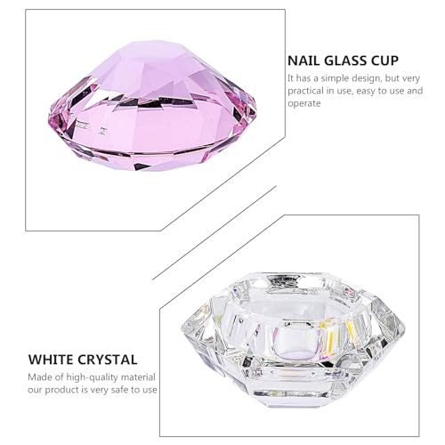 Vaso de cristal para uñas con tapa para manicura miniatura 3