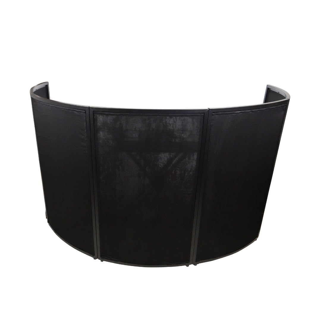 ProX XF-LUNA BLK LUNA DJ Facade 5 Panel Curved with Black White Scrim Kit Black Hardware