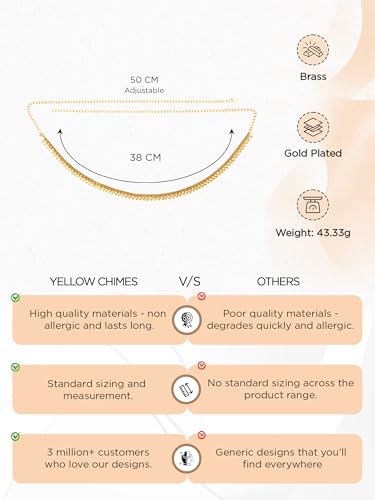 Image of Yellow Chimes | Kamarbandh for Women and Girls | Traditional Gold Plated Kamarband | Thin Saree Wedding Waist Chain | Birthday Gift