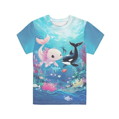 Upetstory Kids Girls Short Sleeve T Shirts Crew Neck Summer Casual Tees Top for 3-16 Year