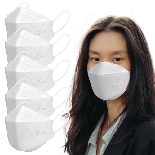 Image of Borje KN95 Face Masks, 100 Pcs Disposable Face Masks, White Mask Against PM2.5 from Fire Smoke & Dust Filter Efficiency 95%