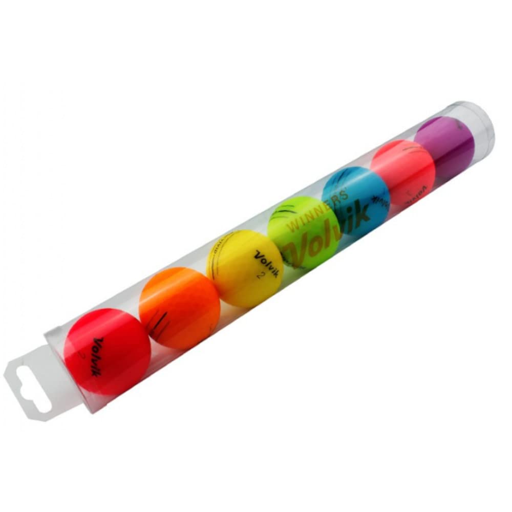 Vivid - Rainbow Golf Ball Gift Tube Set - 7 Ball Pack, Multicolour Set