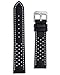 Price comparison product image Buckle & Stitch Perforated Leather Rally Strap | 20mm Black | Genuine Calf Leather Racing Watch Band | Spring Bars and Tool Included (20mm, Black)
