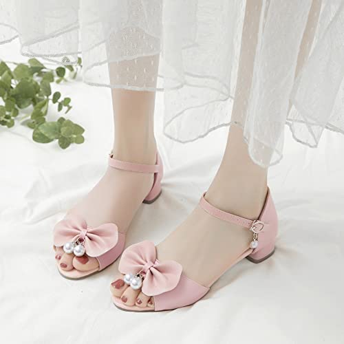 Betadog Girls Sandals Dress Shoes Wedding Open Toe Glitter High Heels For Little/Big Kids Toddler Leather Sandals2