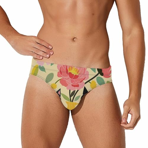 Black Cat Coffee Mens Swim Briefs Bikini Swimwear Print Beach Shorts Sexy Swimsuit L