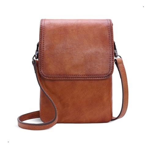 Image of Iswee Rfid Blocking Small Crossbody Bag for Women Travel Classic Style | Genuine Leather,Adjustable Shoulder Strap,Fits 6.9 inch Phone,Anti-Theft Purse,Perfect for Daily Use and Weekend Travel