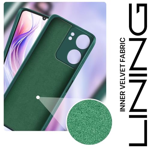 Image of WOW IMAGINE Back Cover for Xiaomi Redmi 13C 4G | Poco C65 | Ultra Slim Soft Rubberised Case | Inner Velvet Fabric Lining | Matte Silicone Flexible Mobile Case | Camera Protection - Green