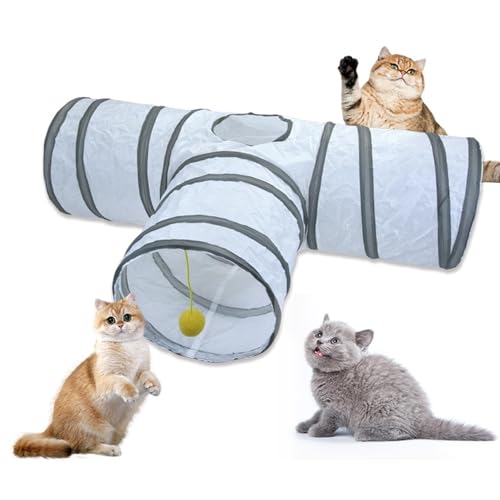 Túnel de 3 vías para gatos y conejos que reduce el aburrimiento en casa 6
