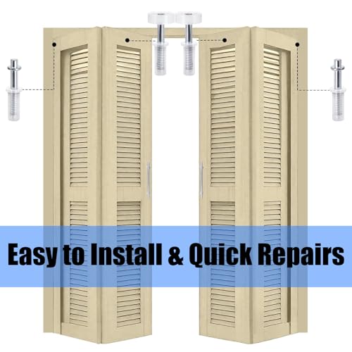8 Piezas Herrajes para Puerta Plegable con Resorte, Rueda Guía Superior y Pivotes para Puerta Plegable, Fácil de Usar miniatura 5