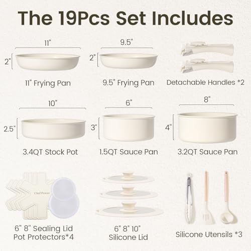 Non-Toxic 19-Piece Ceramic Cookware Set