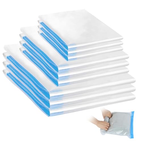 Cozary 9 Stück Vakuumbeutel für Kleidung Reise, Reise Kompressionsbeutel zum Einrollen in 3 Größen (35x50/40x60/50x70 je 3PCS), Roll-Kompressionsbeutel Ohne Pumpe, für Koffer, Rucksack Cozary 9 Stück Vakuumbeutel für Kleidung Reise, Reise Kompressionsbeutel zum Einrollen in 3 Größen (35x50/40x60/50x70 je 3PCS), Roll-Kompressionsbeutel Ohne Pumpe, für Koffer, Rucksack