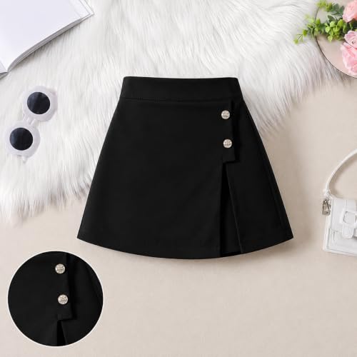 Image of RIYANSHI Girls Sleeveless Ribbed Top & Button Skirt Set