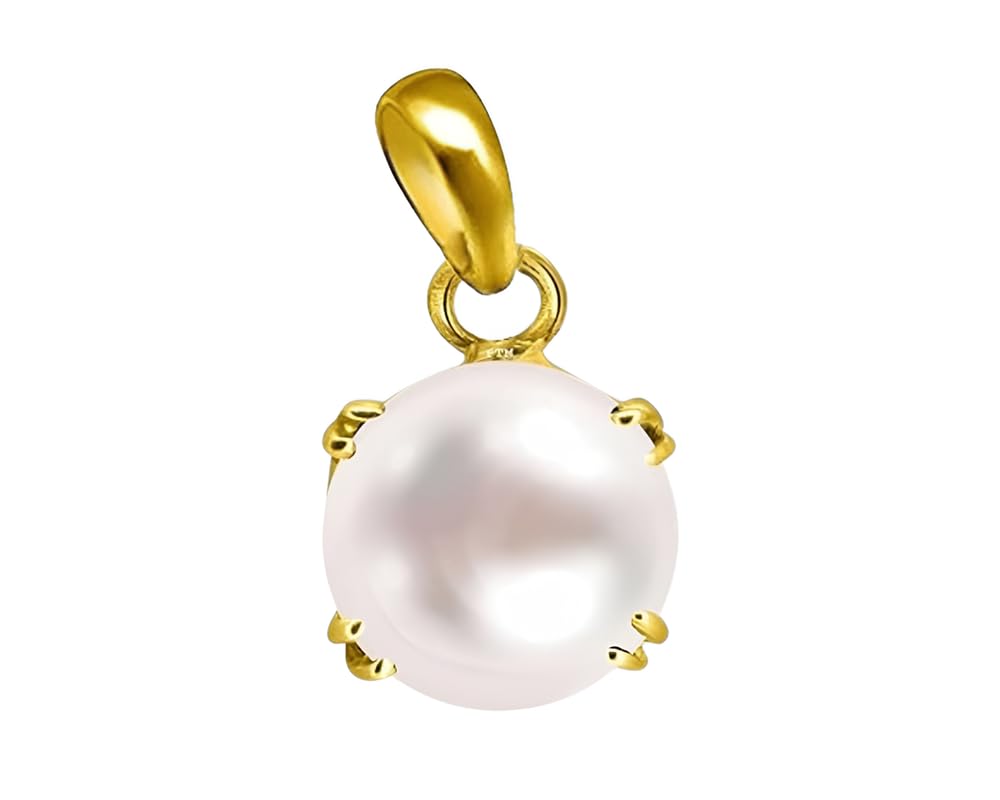 ptm Pearl/Moti 10.25 Ratti or 9.5 Carat Astrological Certified Gemstone Panchdhatu/5 Metals 22k Gold Plated Pendant for Men & Women -fba11025-picture-26