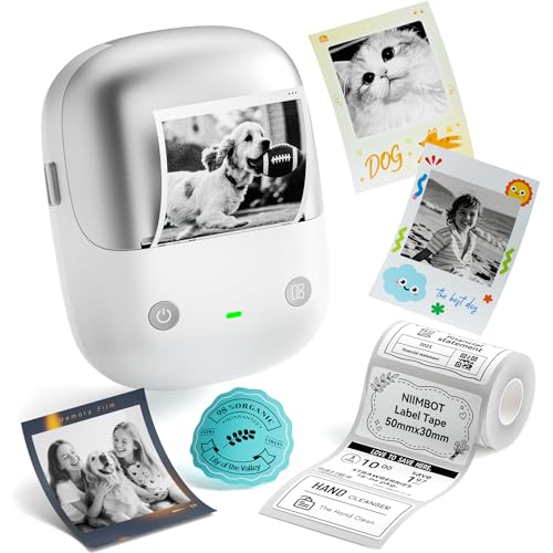 Image of NIIMBOT B2 Pro Label Maker with Tape, Supports Photo Printing, Silver | 300DPI Portable Bluetooth Label Printer, for Photo Sticker, DIY Crafts, Study Notes, Gift, Journal Labeling Organization
