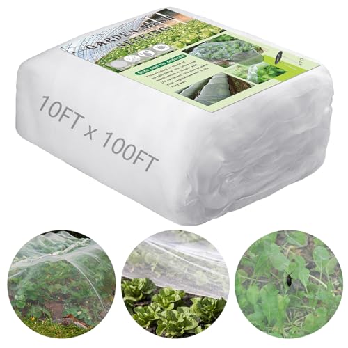 Garden Netting Plant Covers 10x100 Ft Net Ultra Fine Mesh Protection Netting for Vegetable Plants Fruits Flowers Crops Greenhouse Row Cover Raised Bed Barrier Mosquito Net Screen Protection Net Cover
