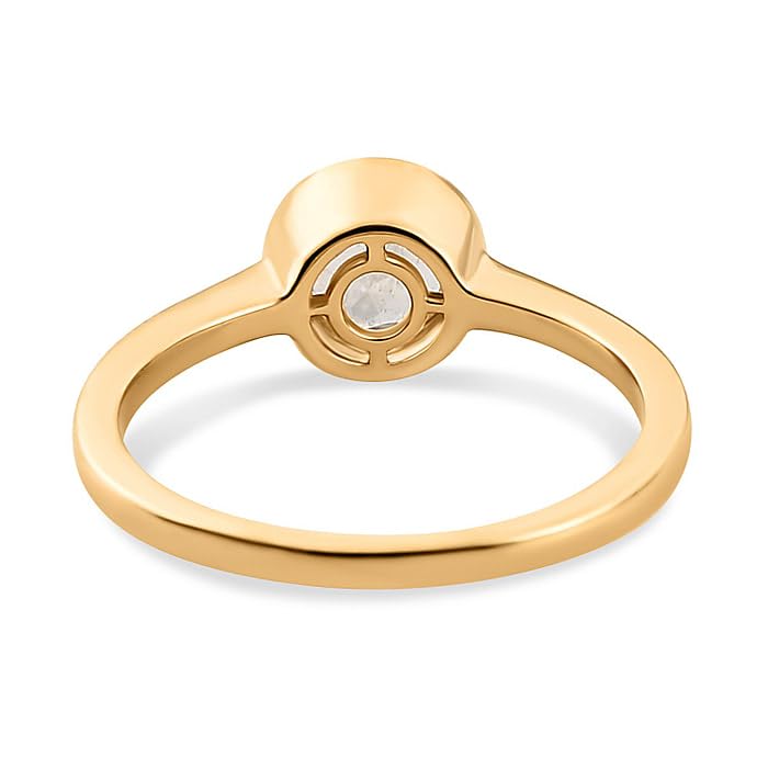 Image of 925 Sterling Silver 18K Gold Plated Birthstone 2 Ct Solitaire Natural Gemstone Ring for Women | Fine Jewelry Gift for Wife, Girlfriend, Sister, Birthday, Anniversary, Rakhi, Rakshabandhan, Valentine's