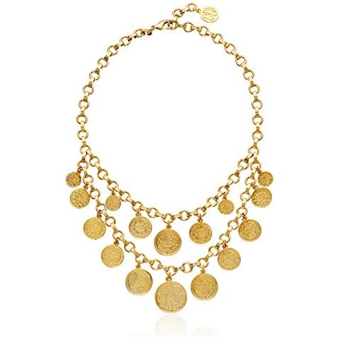 Ben-Amun "Moroccan Coins" Long Gold Necklace, Fashion Jewelry For Women, Made In New York, One Size Cover